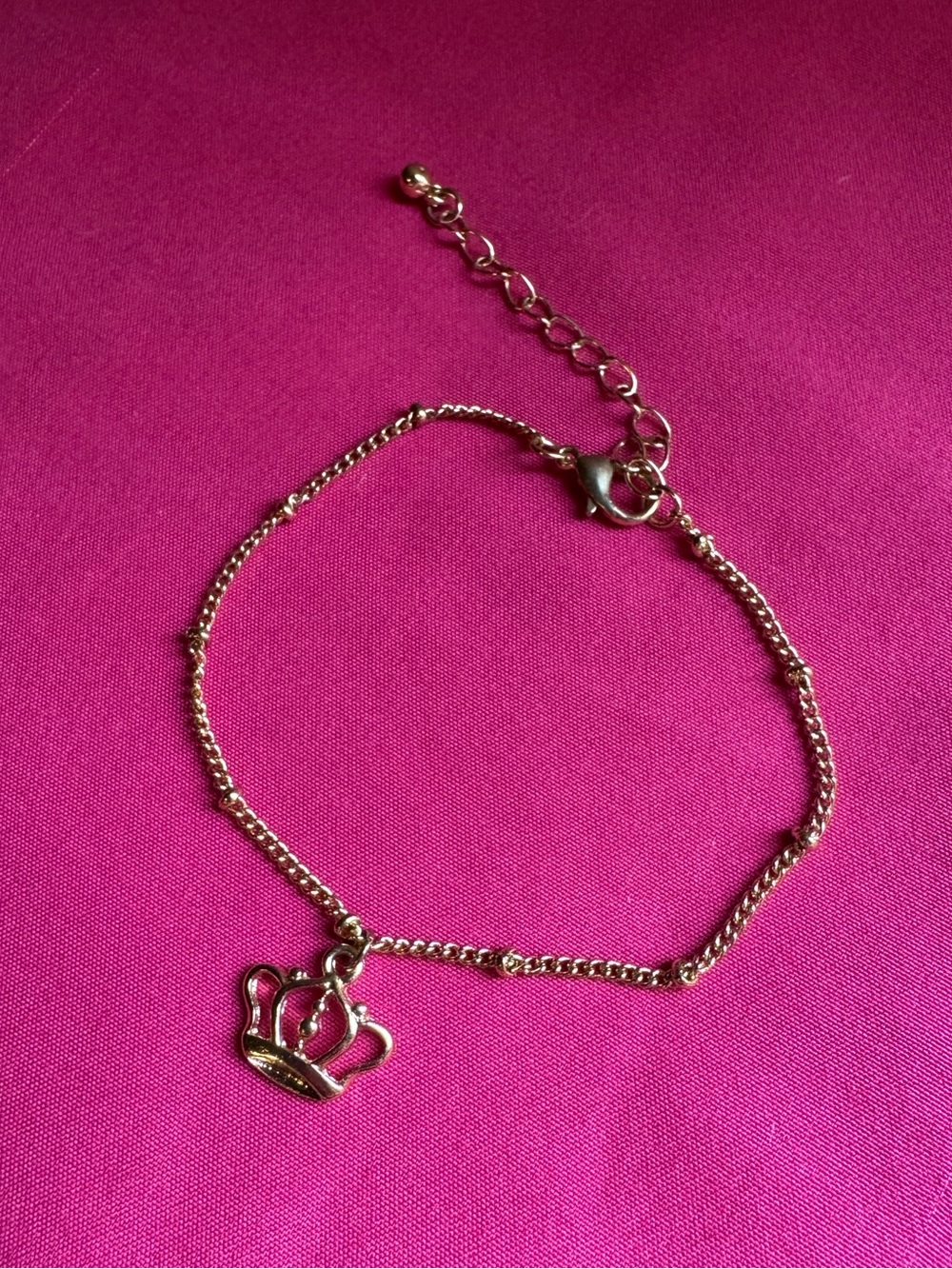 Gold Crown Charm Bracelet - Women's Jewelry